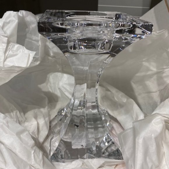 WATERFORD Marquis VERANO Cut CRYSTAL 6" PILLAR CANDLE Stick HOLDER * NWT * - Picture 1 of 8